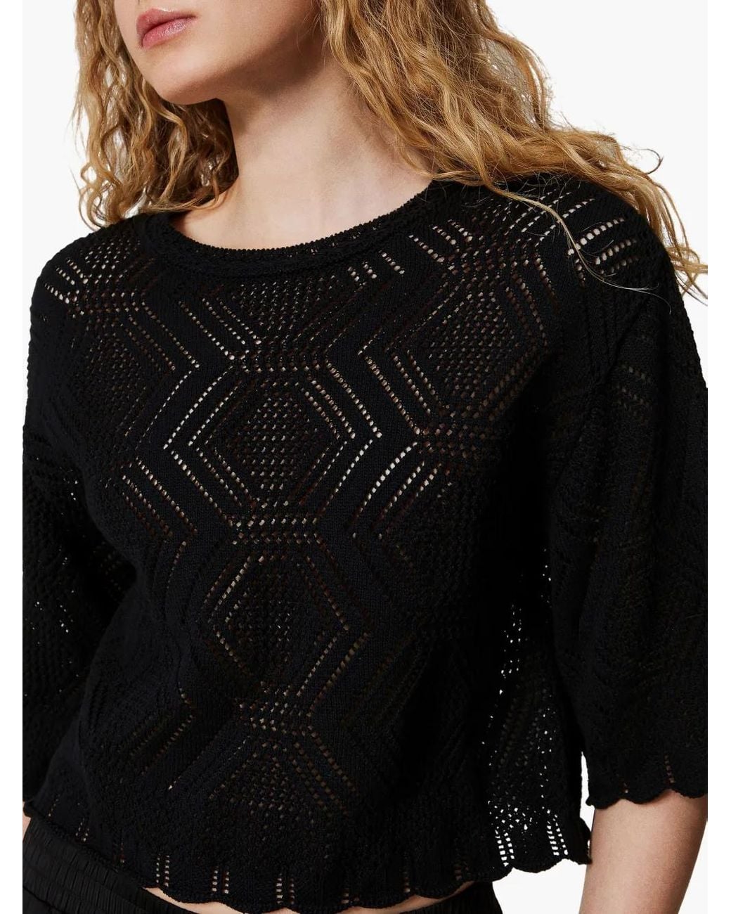 Twinset Black Knitted T-Shirt
