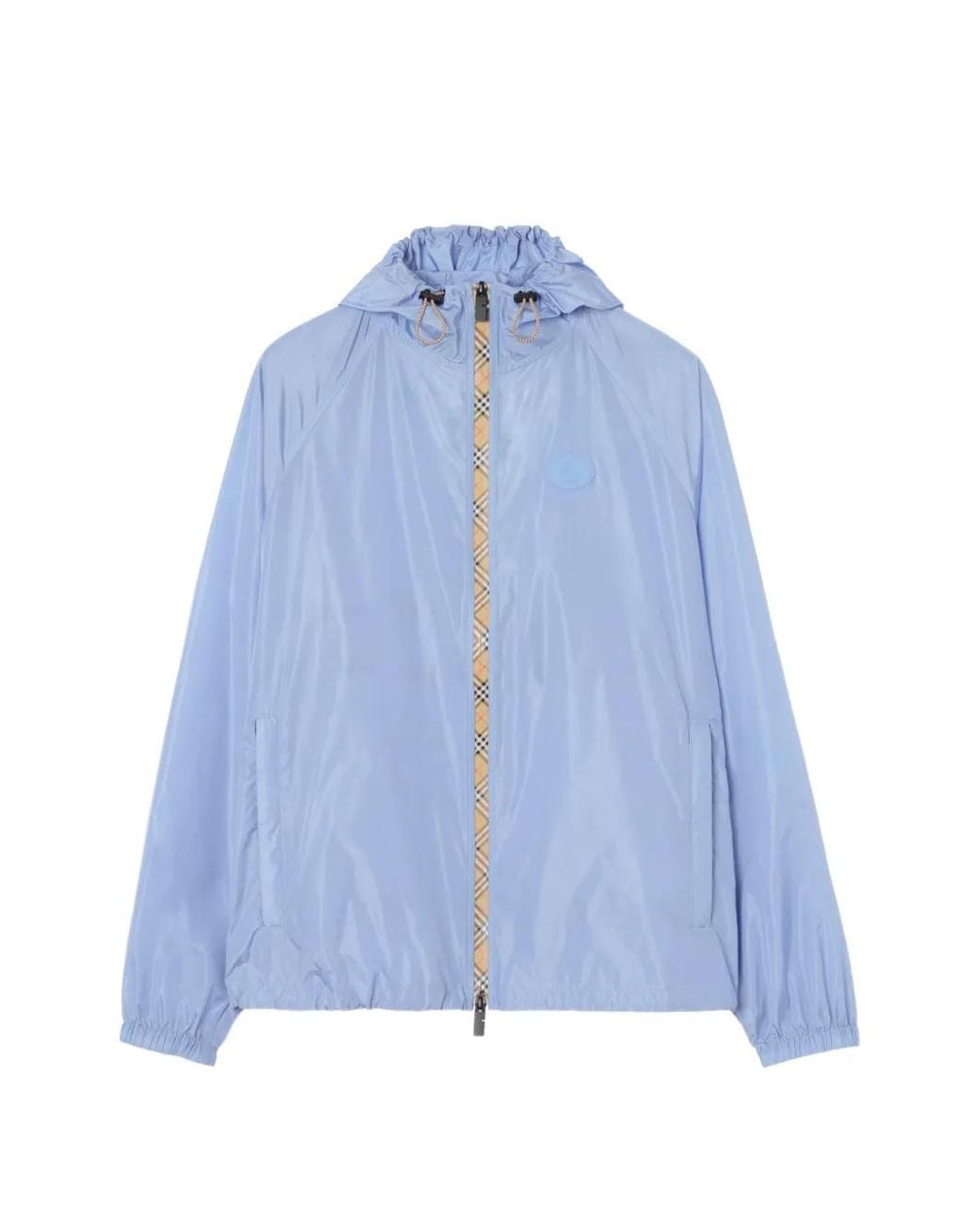 Burberry Blue Checker-Tape Nylon Hooded Jacket for men