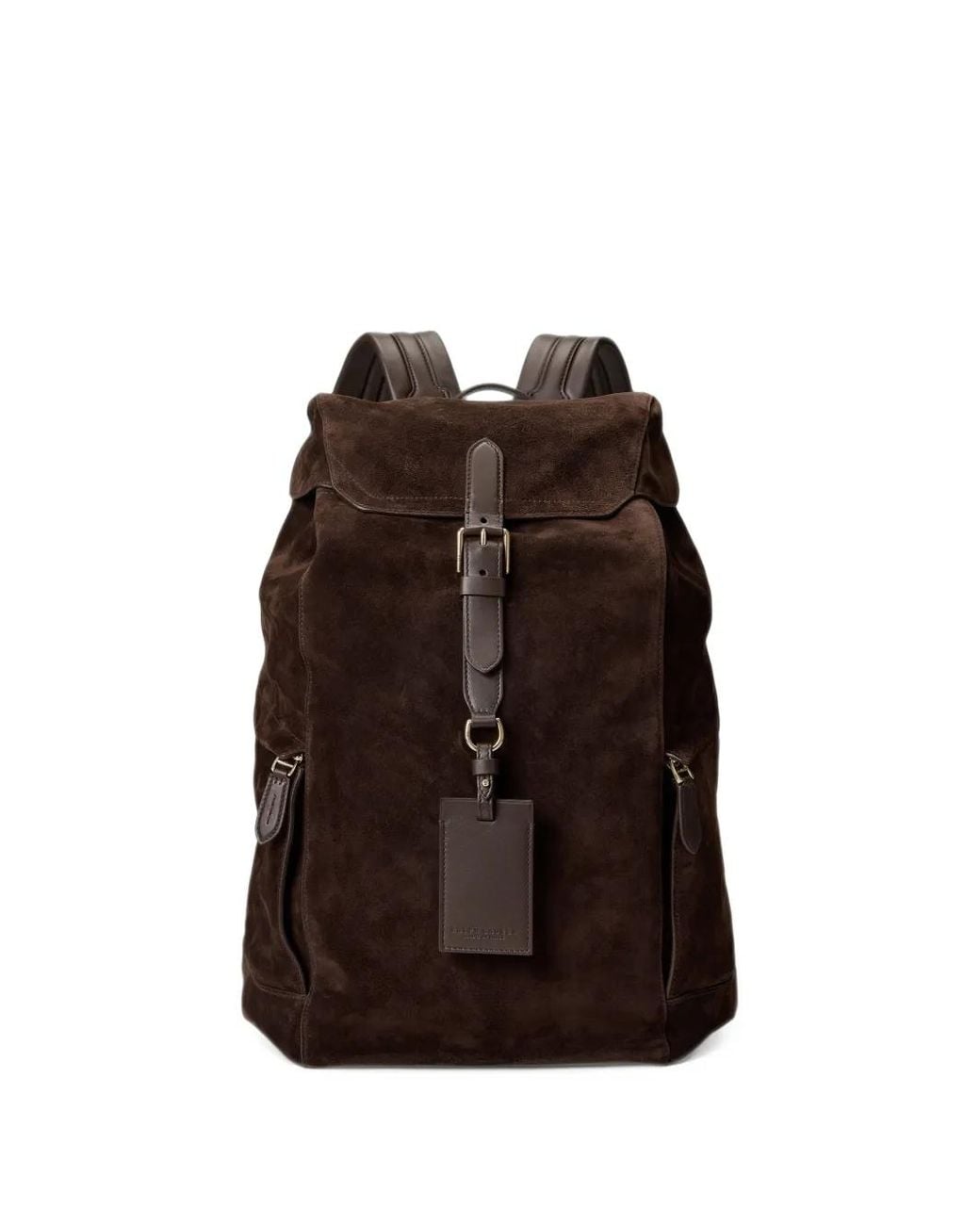 Ralph Lauren Brown Buckle-Fastening Leather Backpack for men