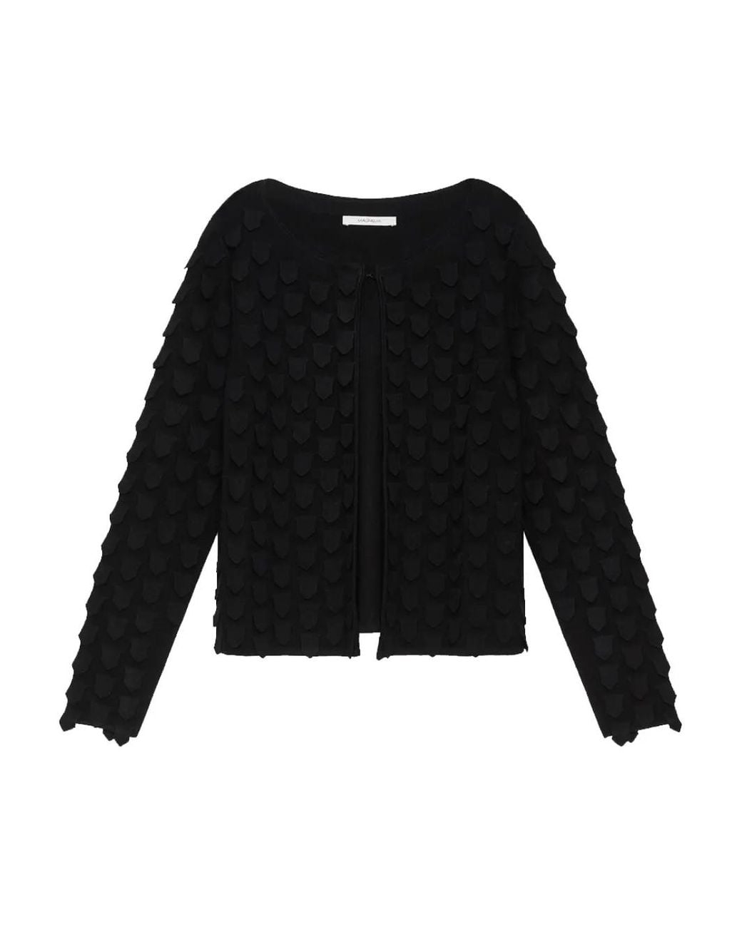 Maliparmi Black Shield-Shaped Pattern Cardigan