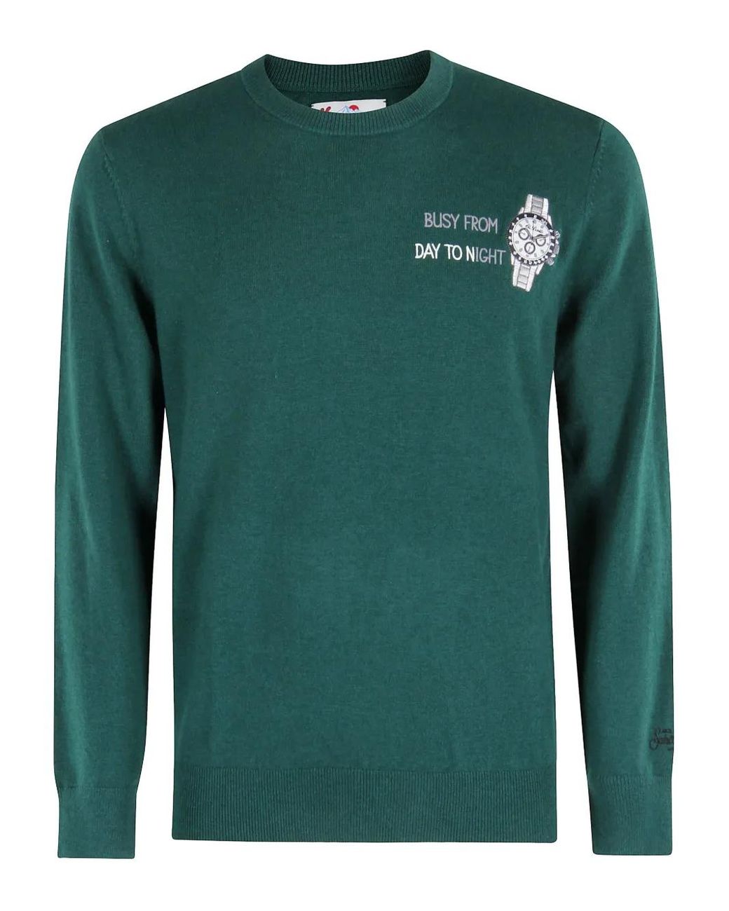 Mc2 Saint Barth Green Heron Graphic Sweater for men