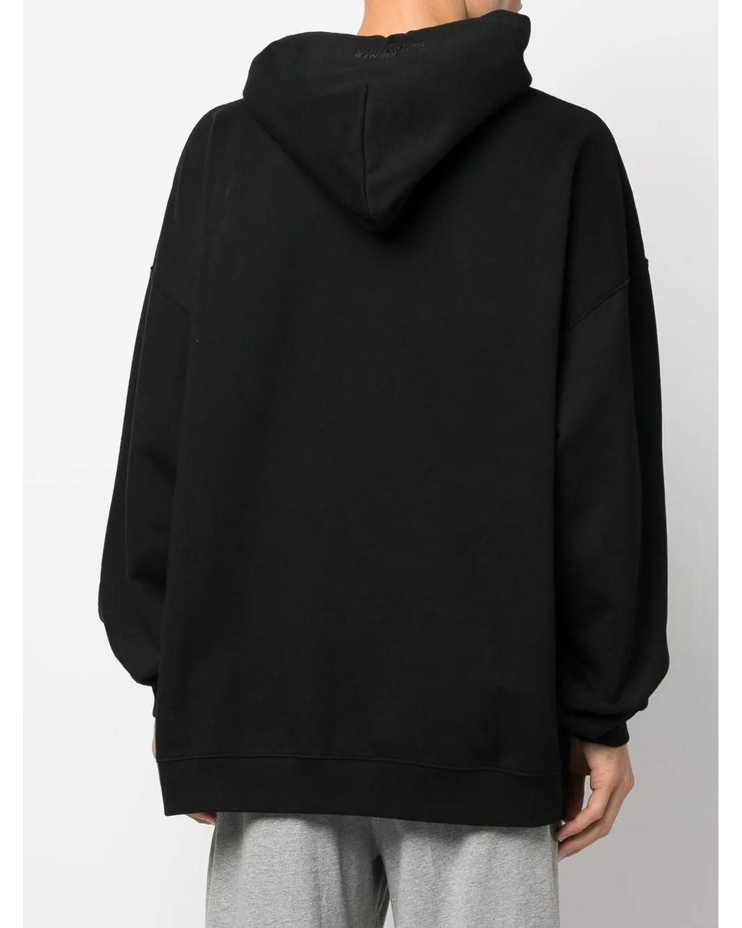 Vetements Black Embroidered Logo Hoodie