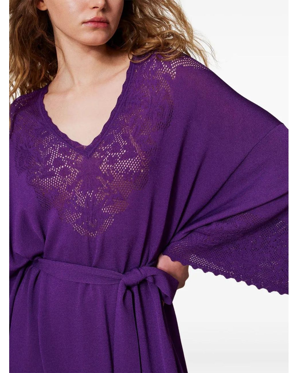 Twinset Purple Belted Dress