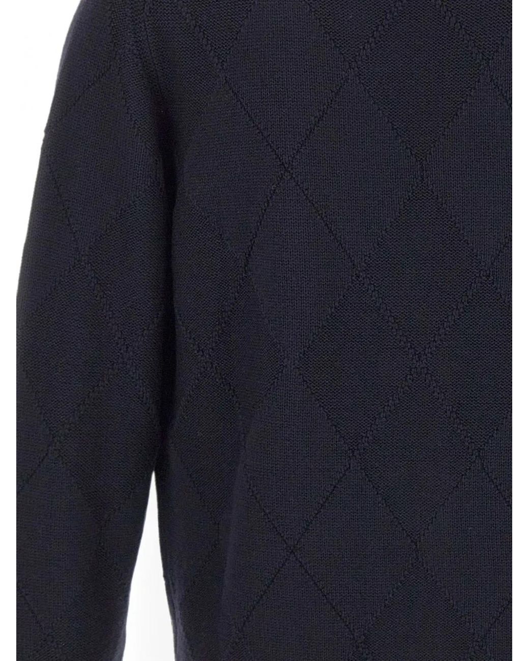 Kangra Blue Cardigan En Maille Losanges for men