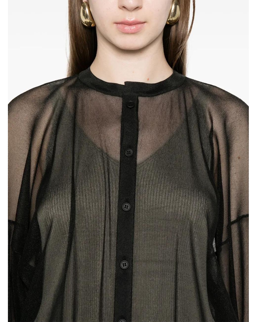 Top Cascade Con Botones CFCL de color Black