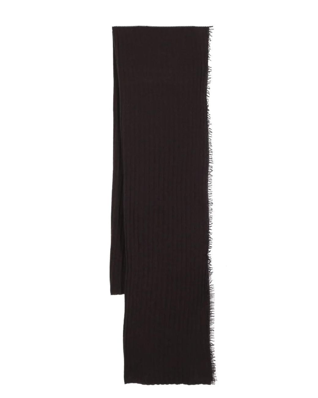 Faliero Sarti Black Knitted Virgin Wool-Cashmere Blend Scarf
