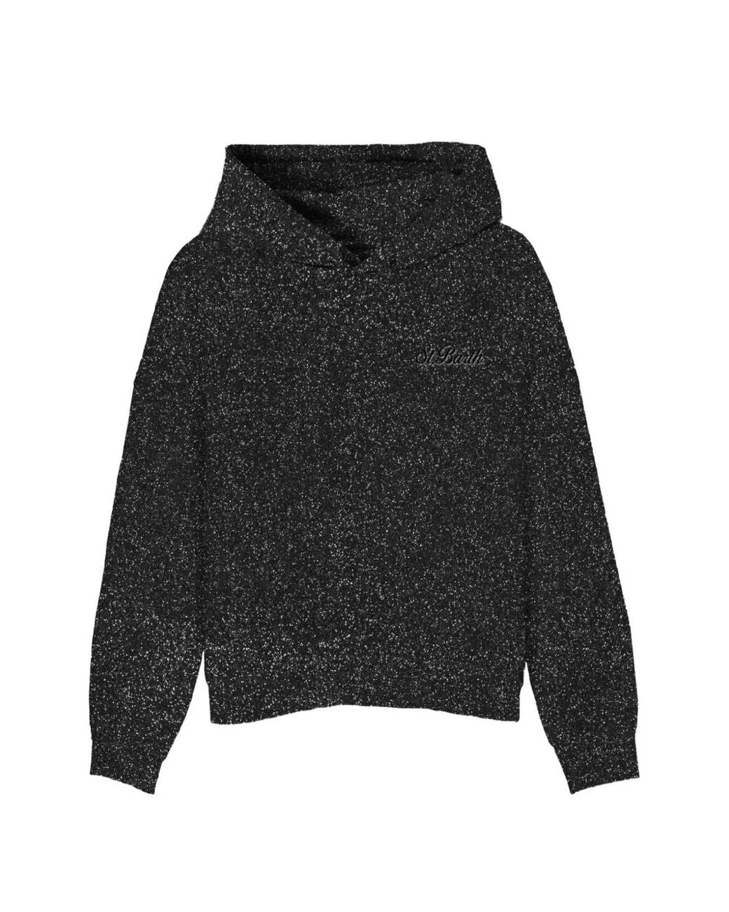 Mc2 Saint Barth Black Sweat À Capuche Mindy En Lurex