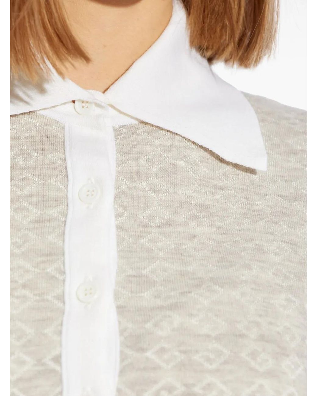 Givenchy White Monogram 72 Jacquard Polo Jumper