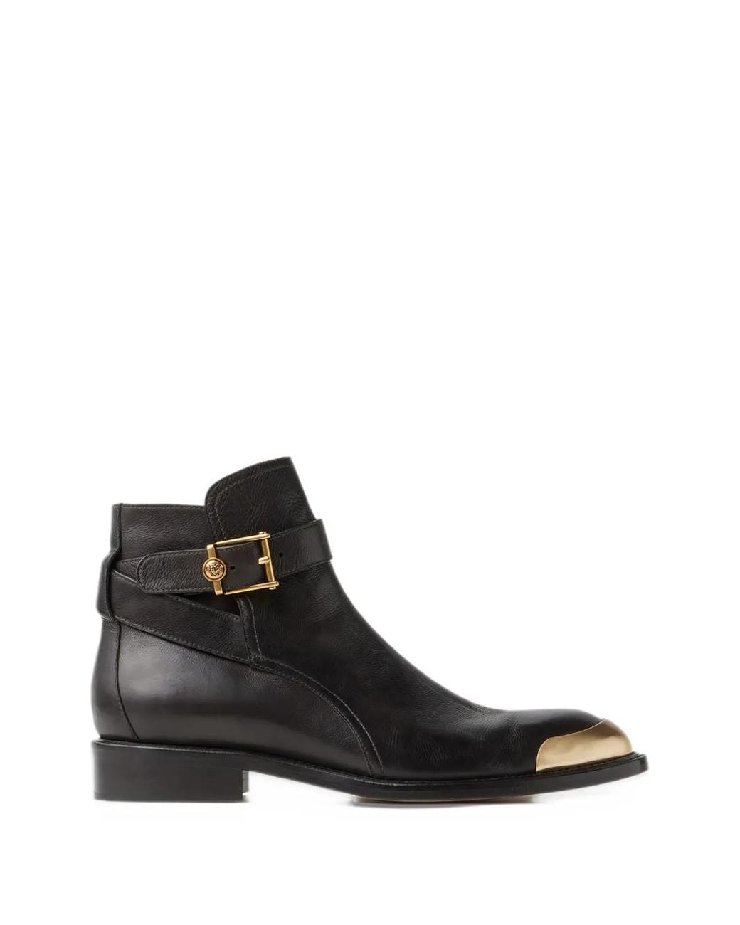 Versace Black Primo-Leather Ankle Boots for men