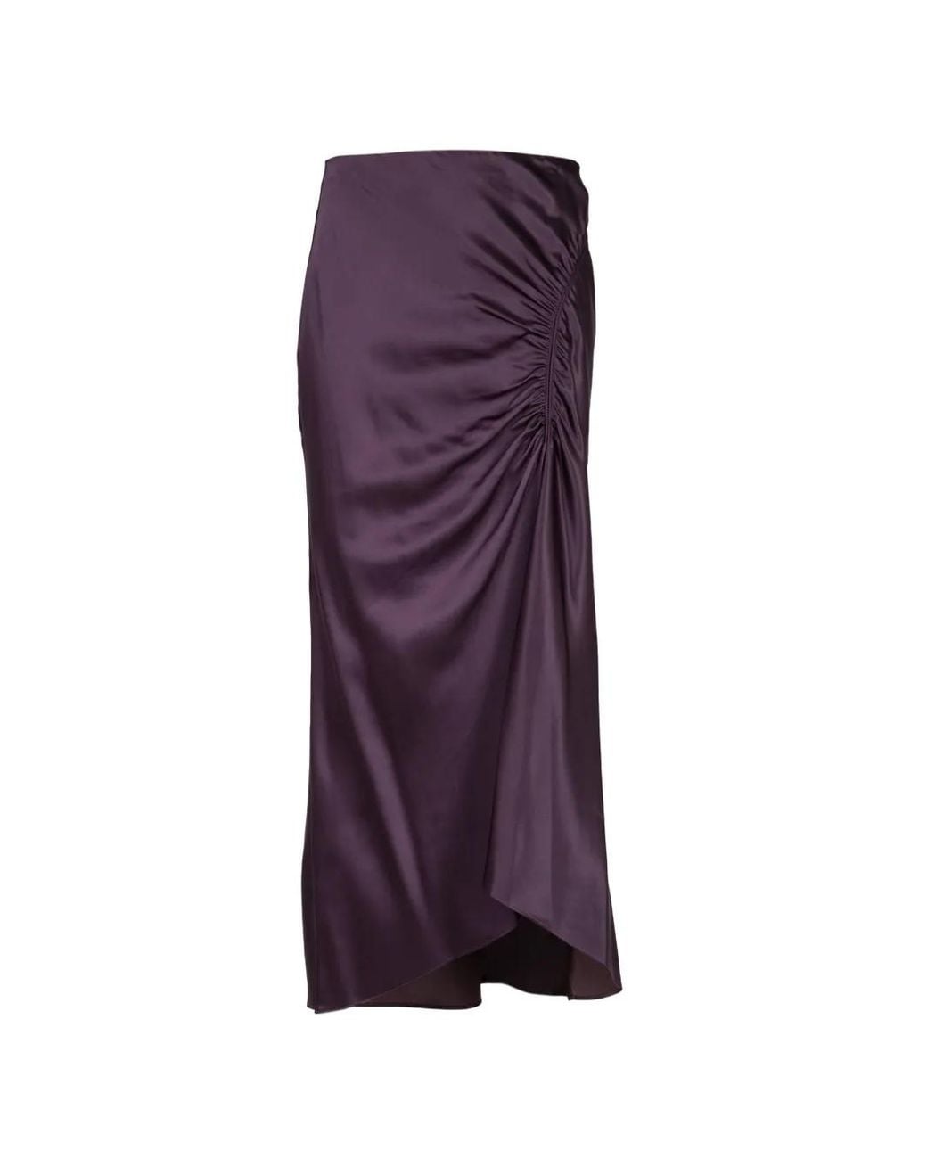 Veronica Beard Purple Felecia Ruched Midi Skirt