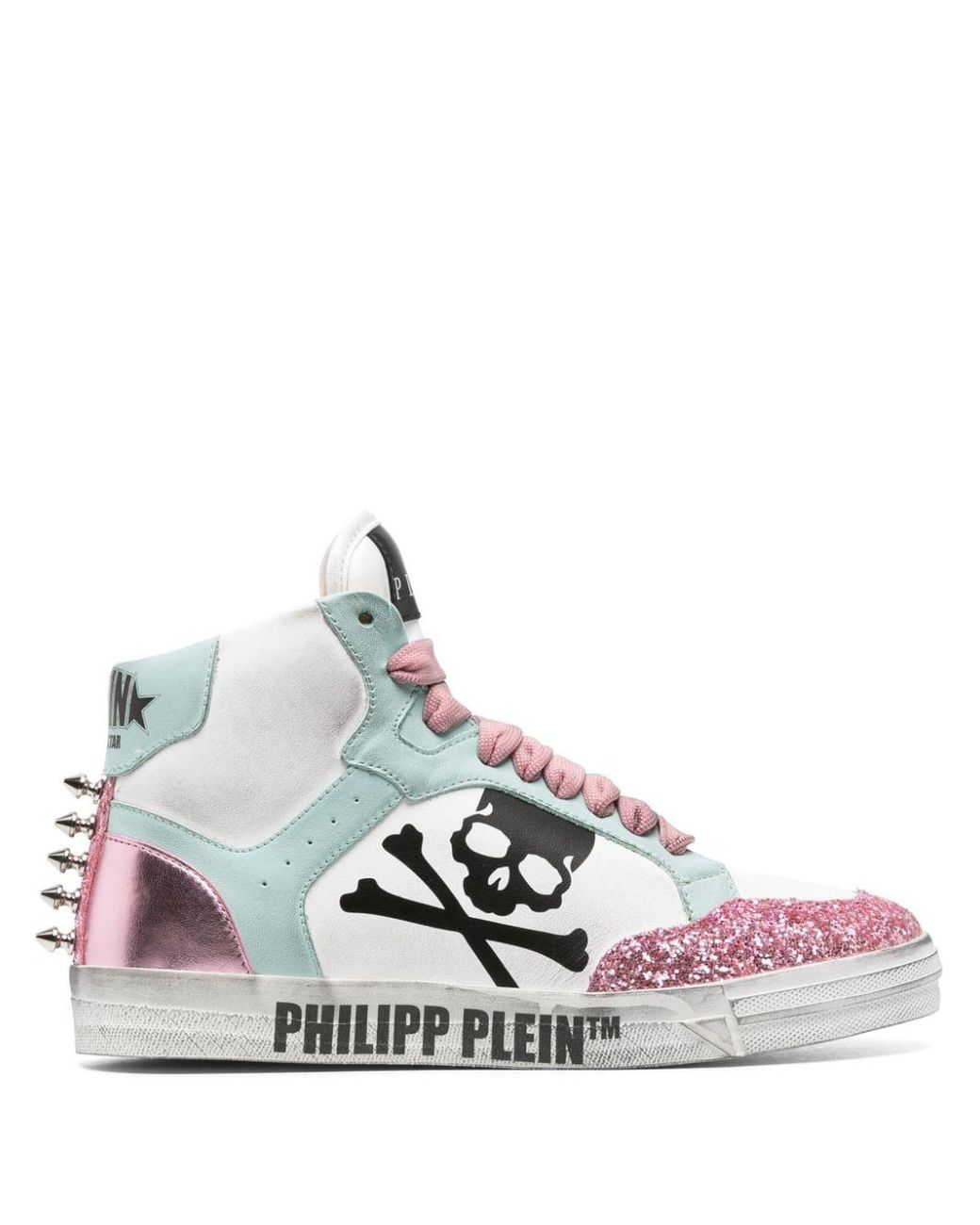 Philipp Plein Glitter Retrokickz Tm Leather Sneakers in White Lyst UK