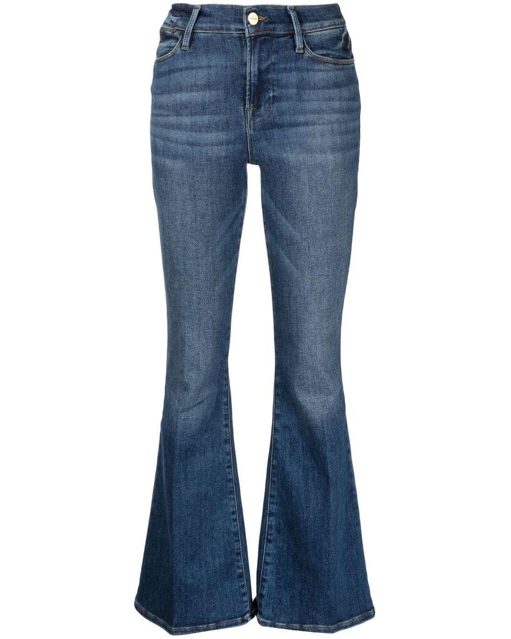 FRAME Denim Le Pixie Flared Jeans in Blue Lyst UK