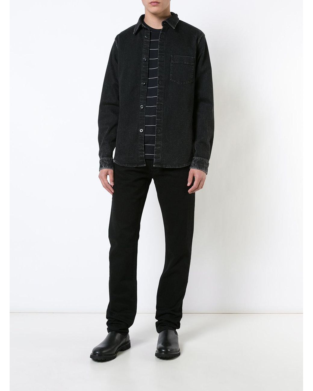 A.P.C. Victor Denim Overshirt in Black 
