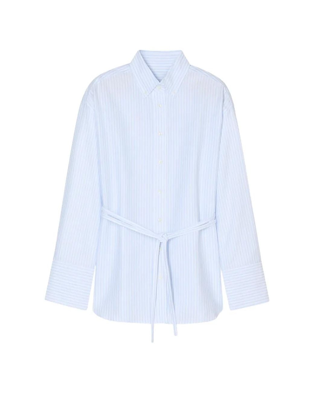 Closed White Striped Belted Shirt
