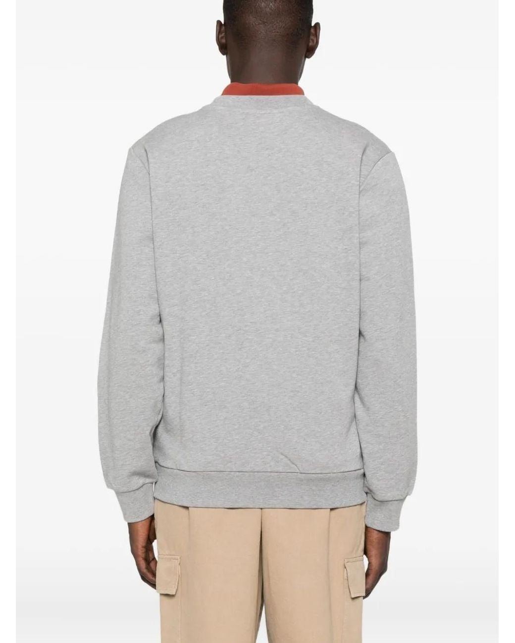 A.P.C. Gray Logo-Embroidered Crew-Neck Sweatshirt for men