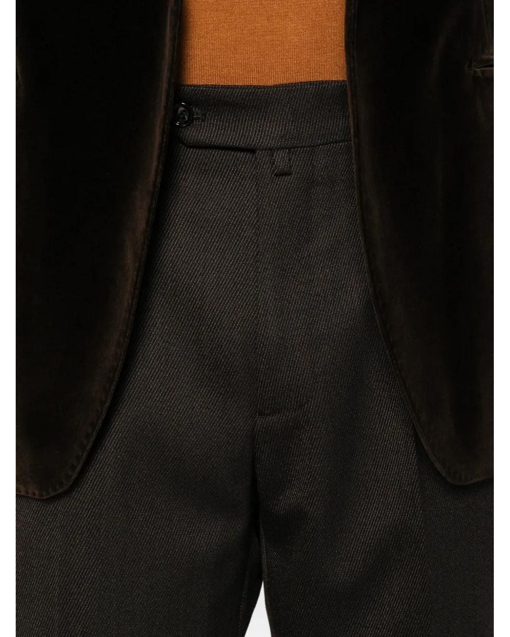 Berwich Black Negroni Pleated Trousers for men