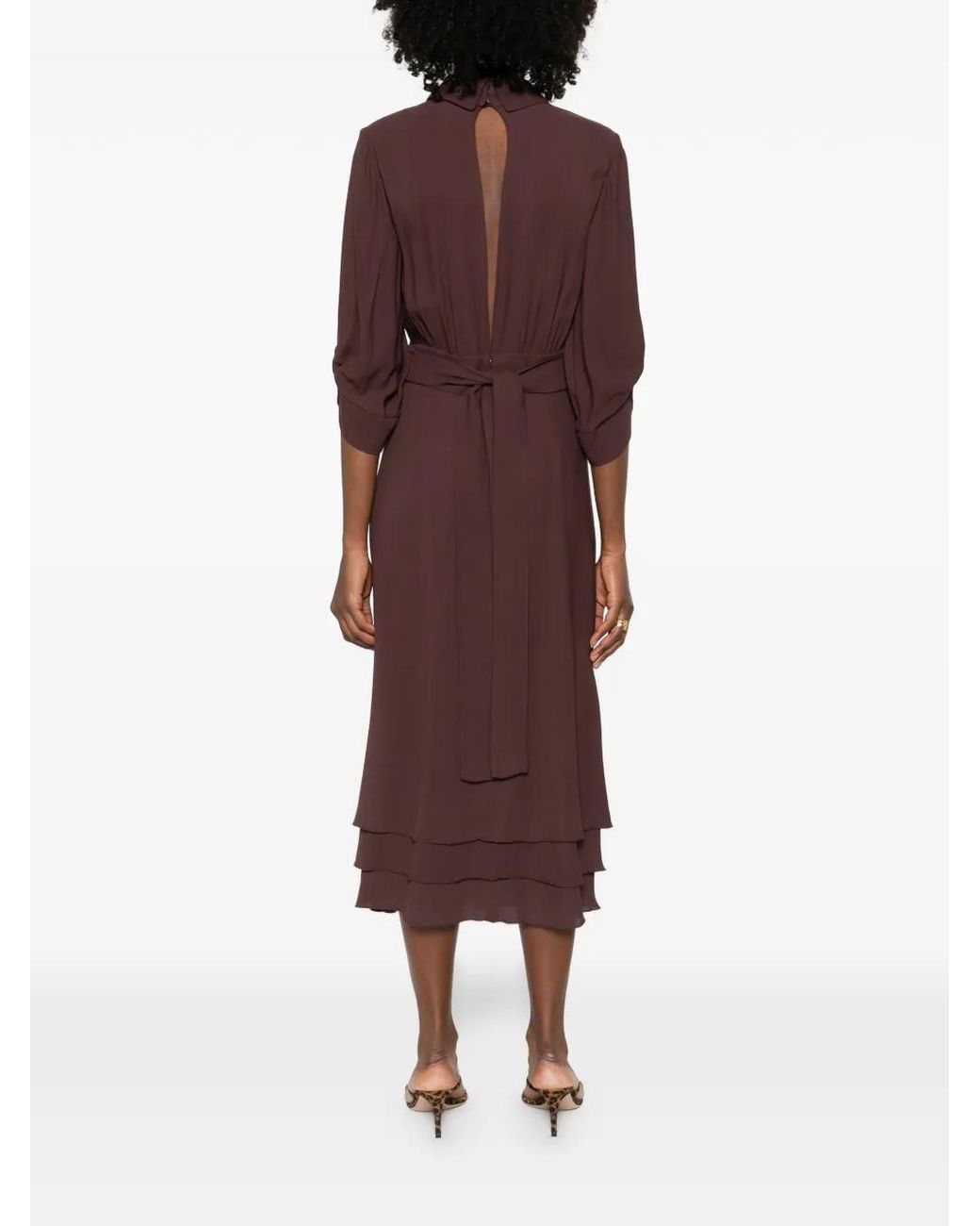 Elisabetta Franchi Purple Cacao Viscose Dress