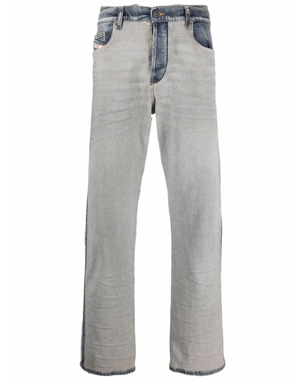 DIESEL Gray Straight-Leg Denim Jeans for men