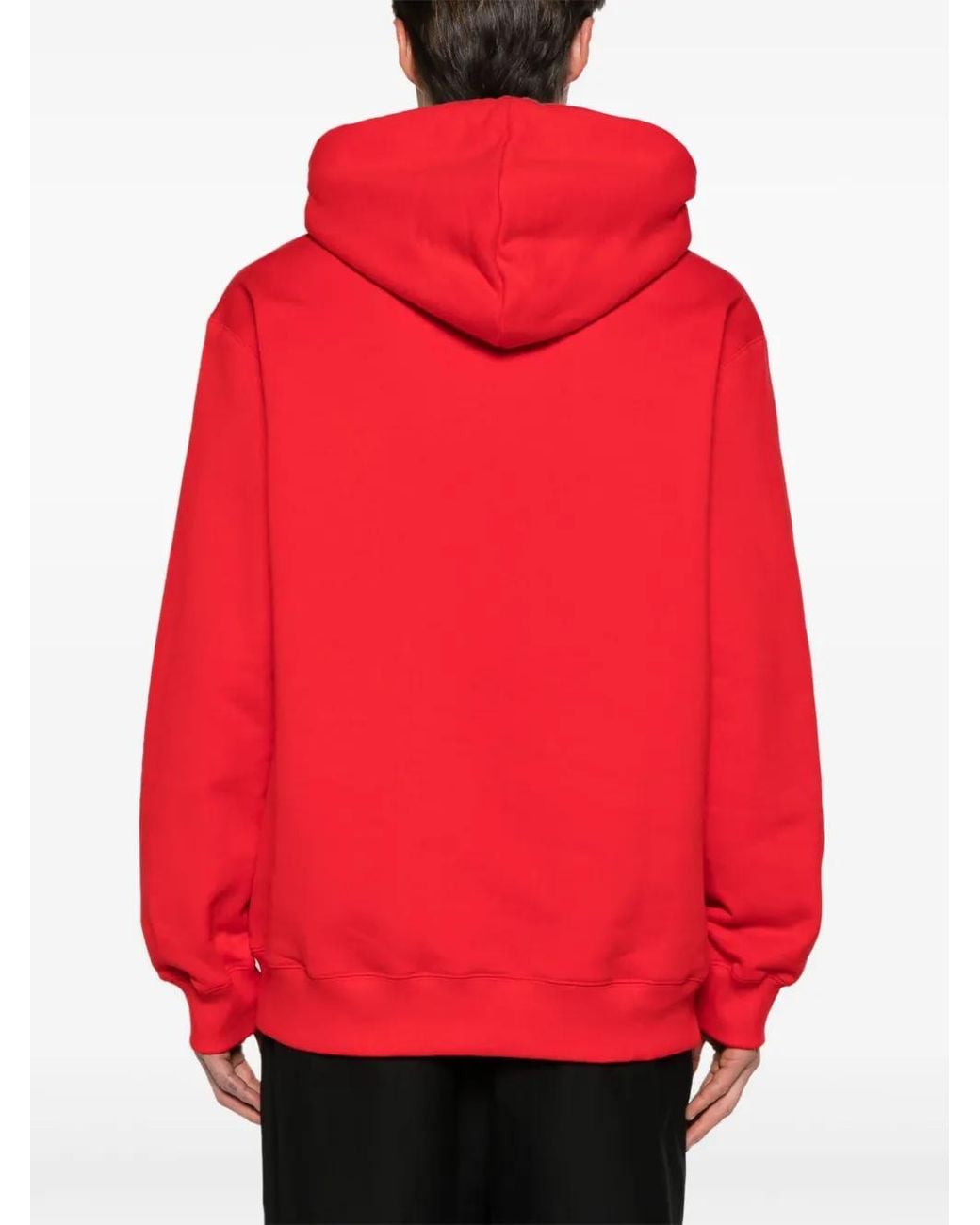 Lanvin Red Dragon-Print Cotton Hoodie