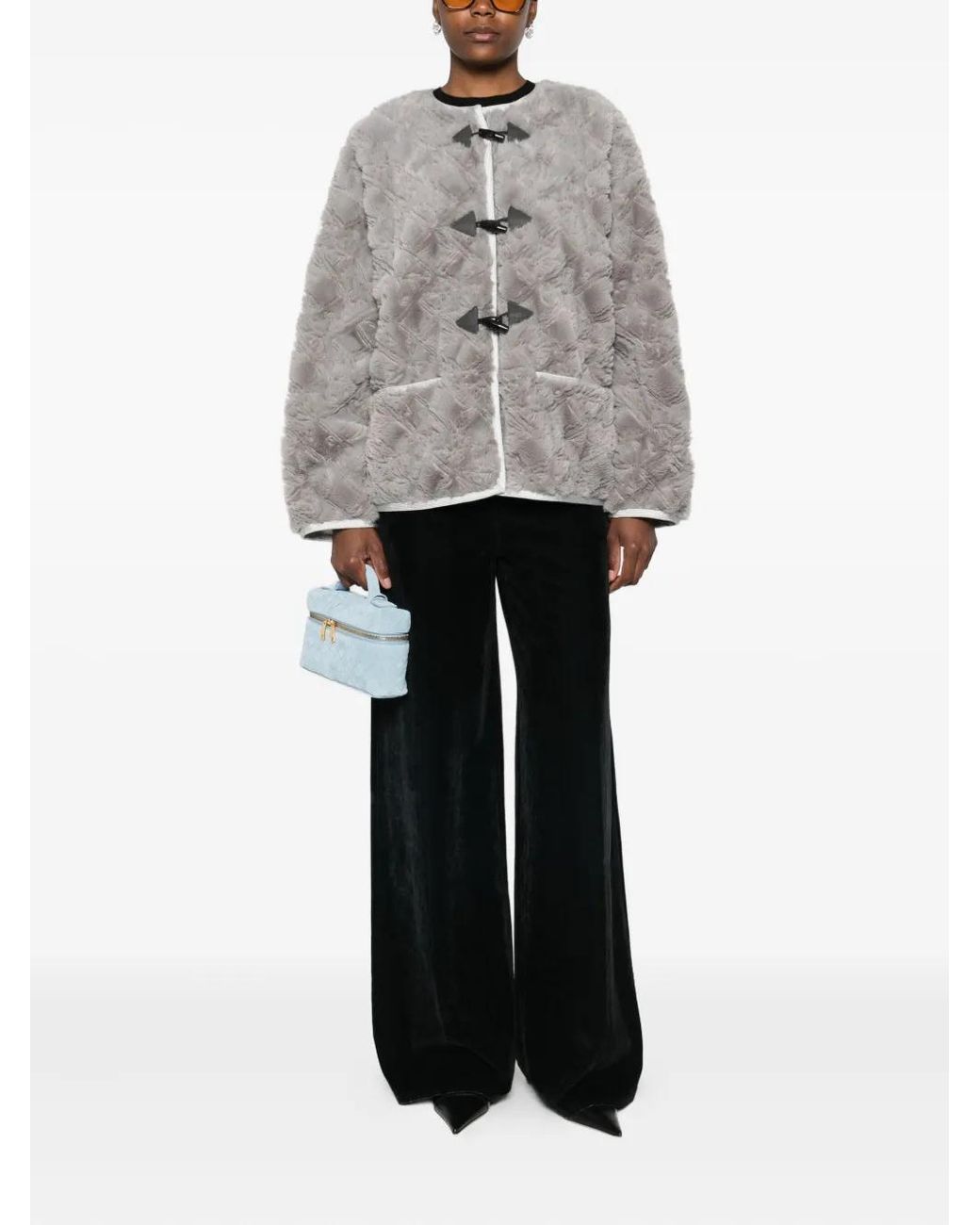 Forte_forte Gray Toggle-Fastening Textured Jacket
