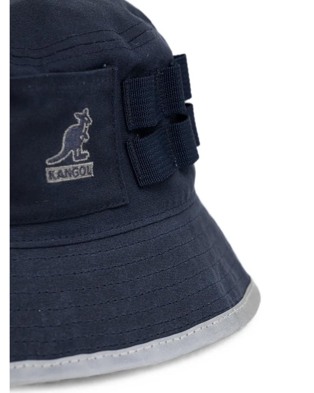 Kangol Blue Logo Trim Bucket Hat for men