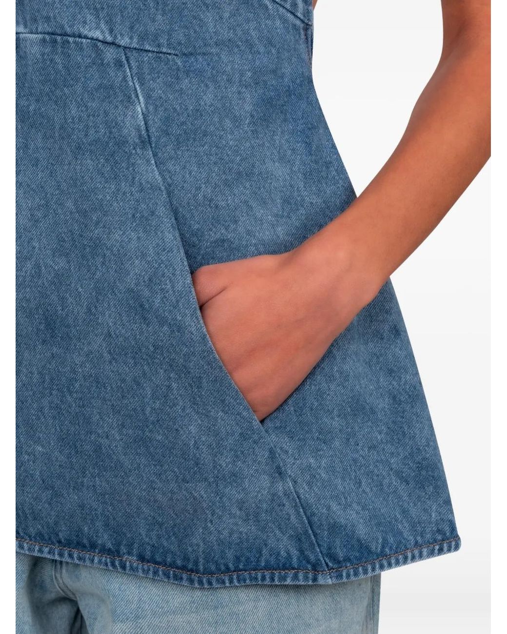 GIMAGUAS Blue Lily Halter-Neck Top