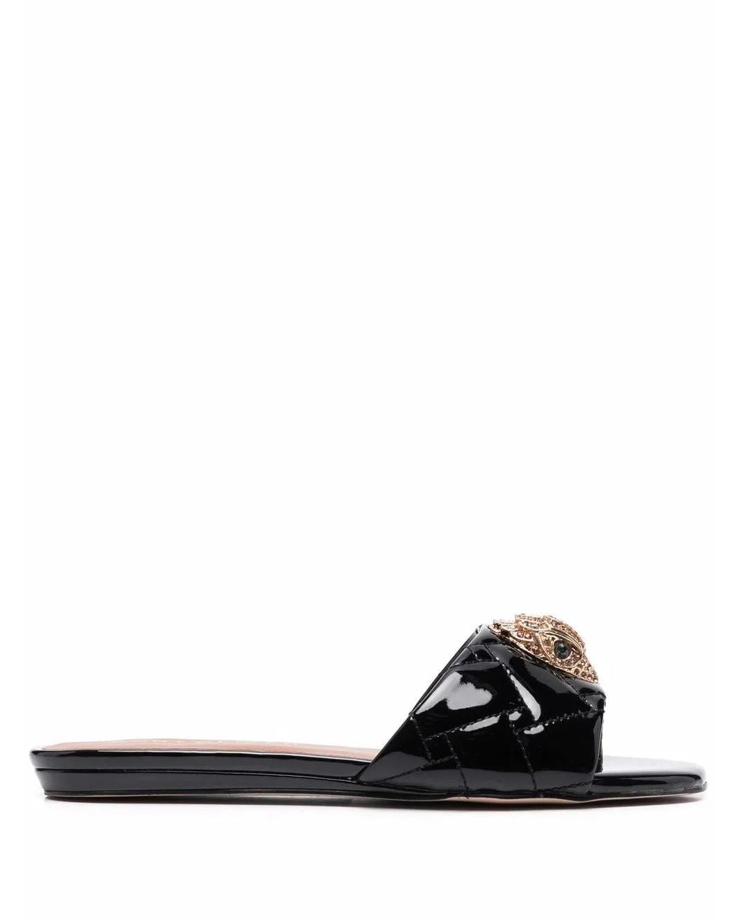 Kurt Geiger Black Kensington Flat Sandals