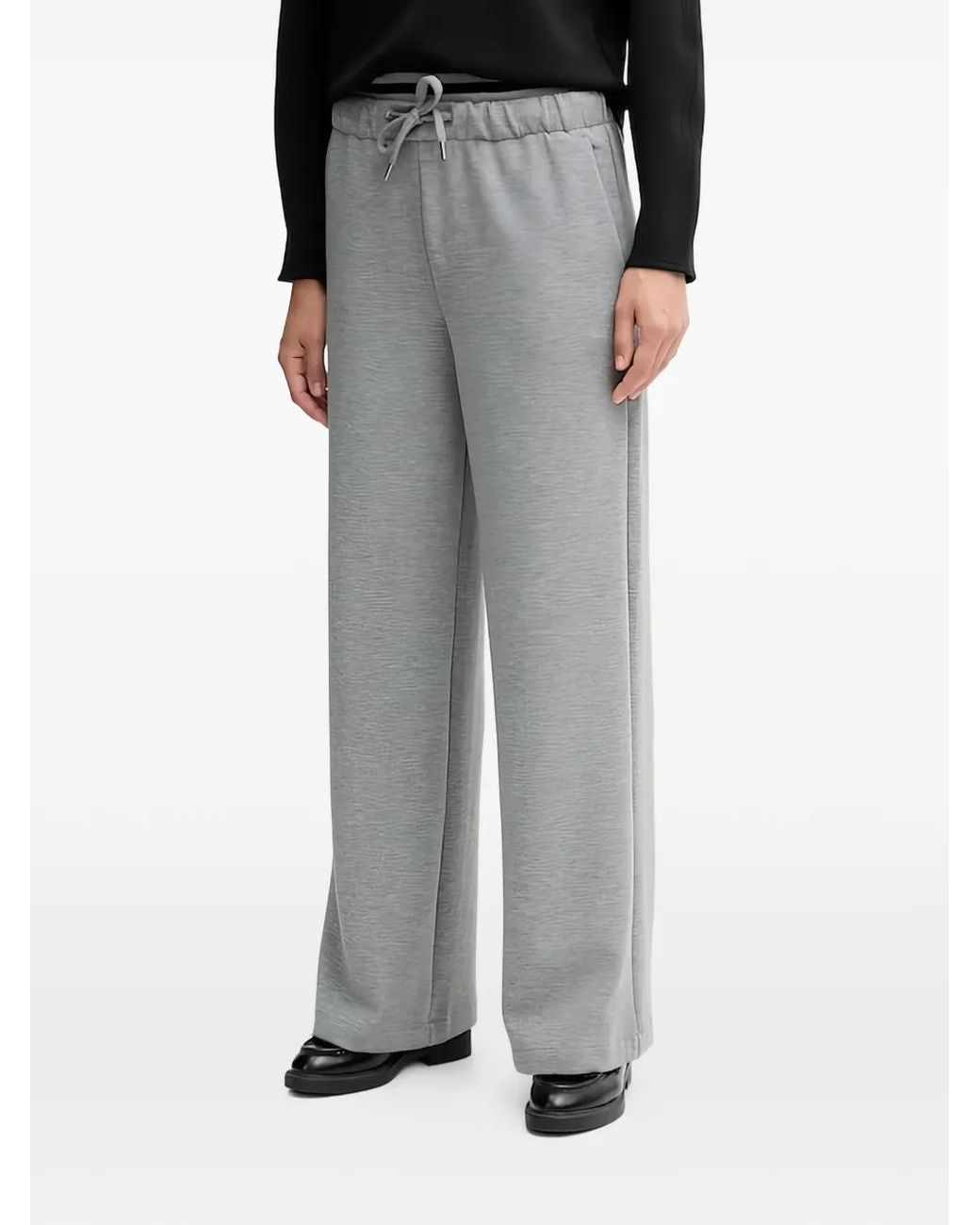 Benetton Gray Drawstring Wide-Leg Trousers