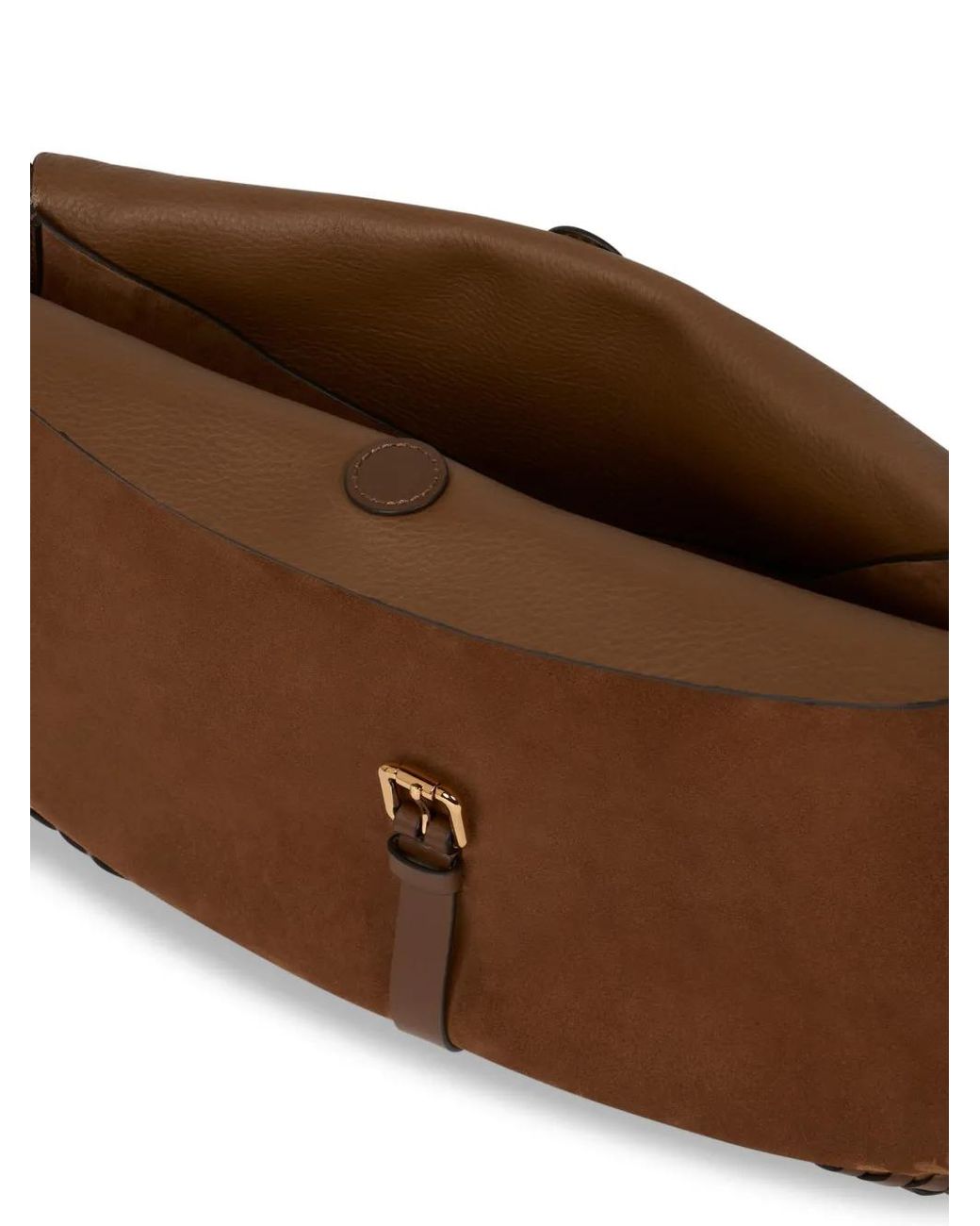 Etro Brown Maxi Suede Pony Bag With Threading