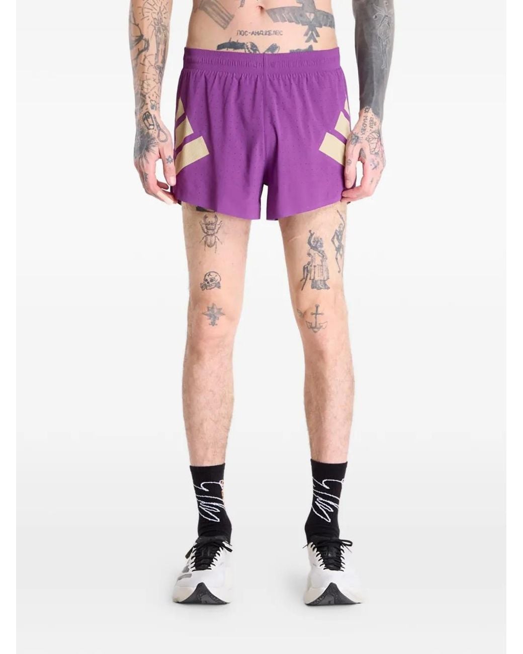 Adidas Pink Adizero Road To Records Split Shorts for men