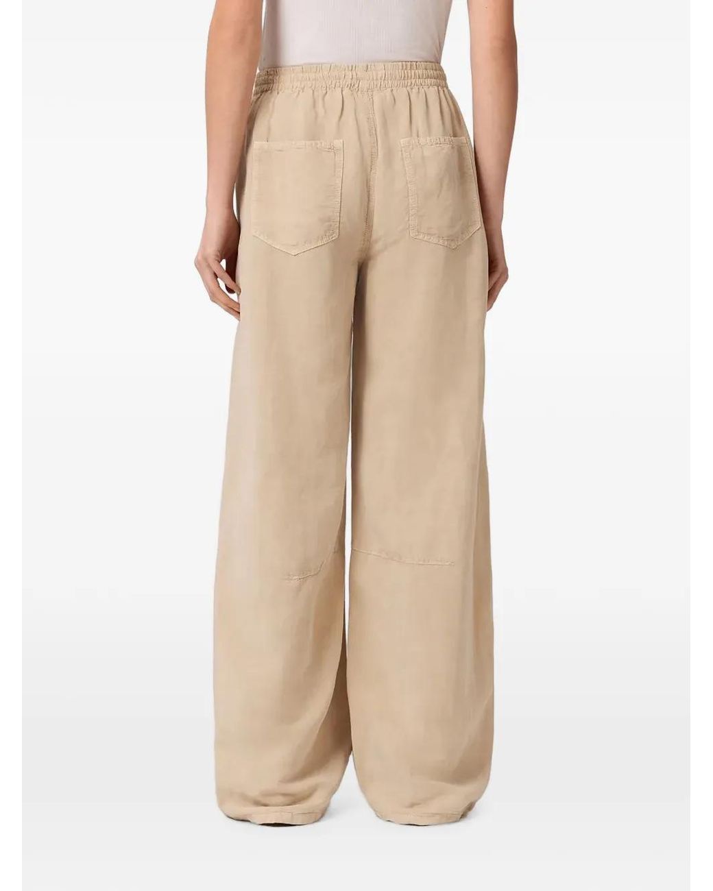 AllSaints Natural Jet Elasticated Wide-Leg Trousers