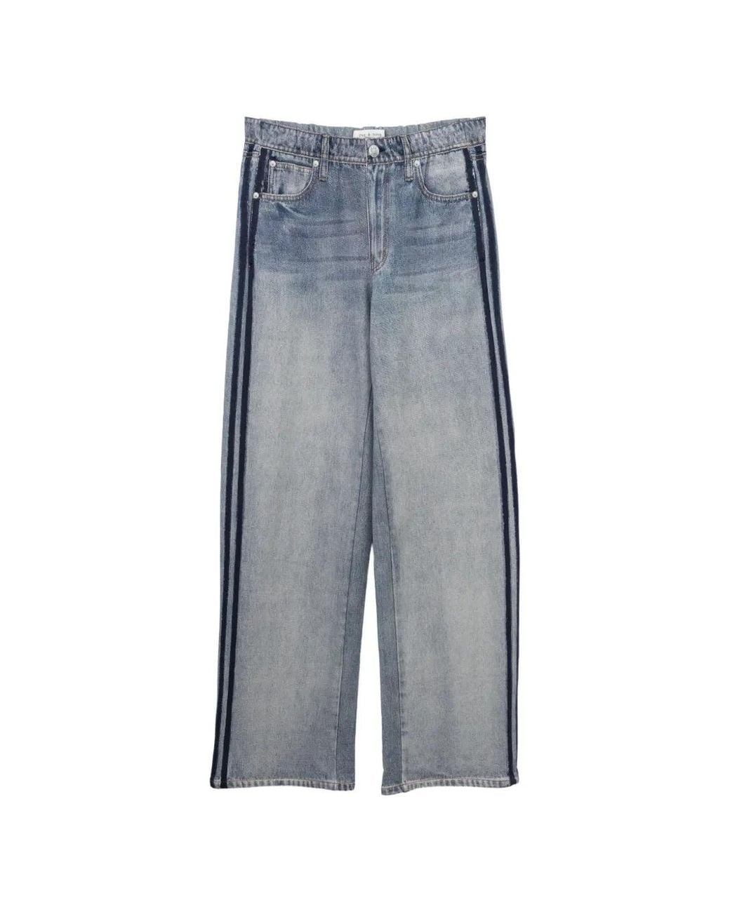 Vaqueros Rectos Con Rayas Laterales Rag & Bone de color Gray