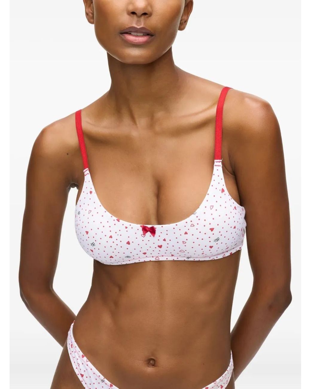 Karl Lagerfeld Pink Heart-Print Bralette
