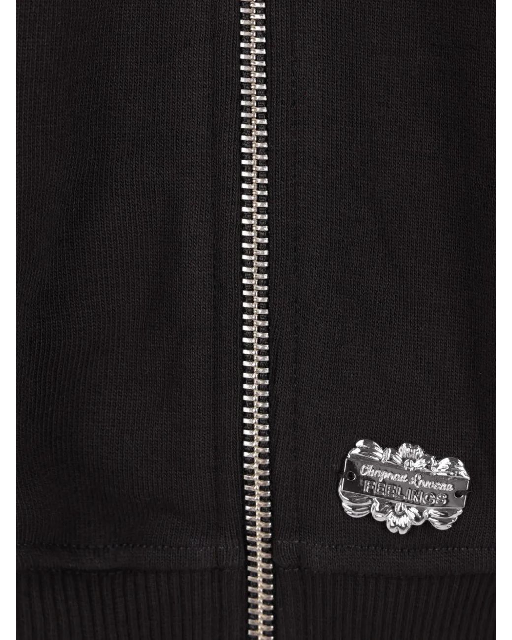 Chopova Lowena Black Feelings Panic Graphic-Print Zip-Up Hoodie