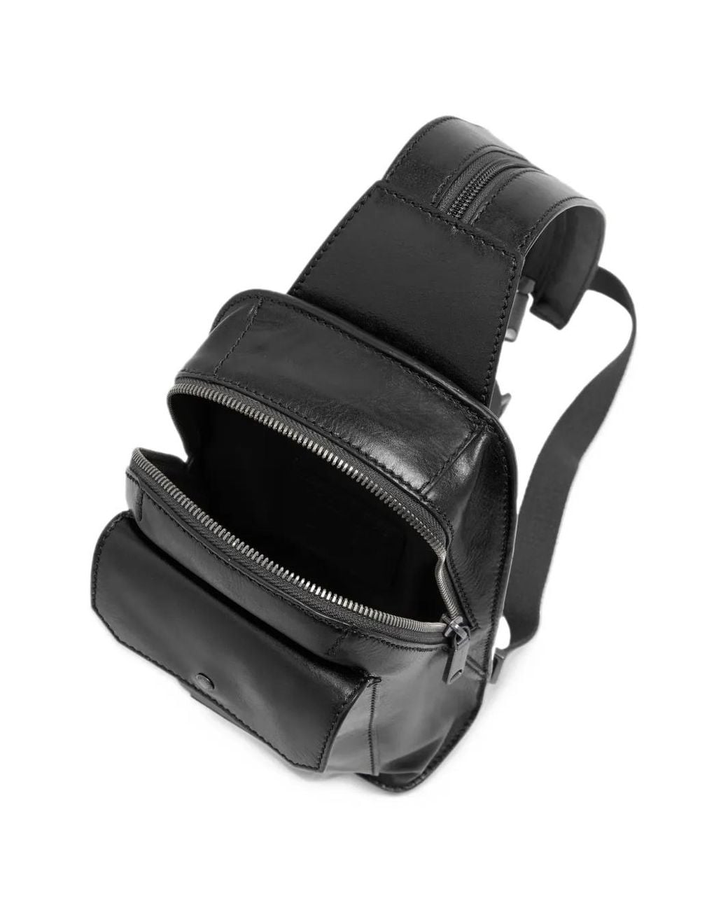 The Bridge Black Mattia Leather Shoulder Bag for men