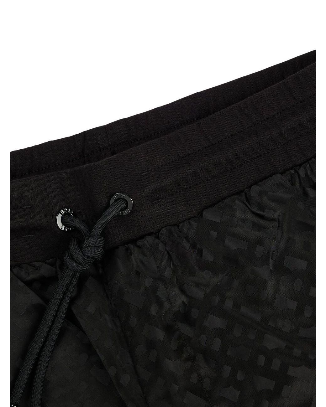 BOSS by HUGO BOSS Monogram-jacquard Cotton-blend Track Pants in Black for  Men | Lyst Australia
