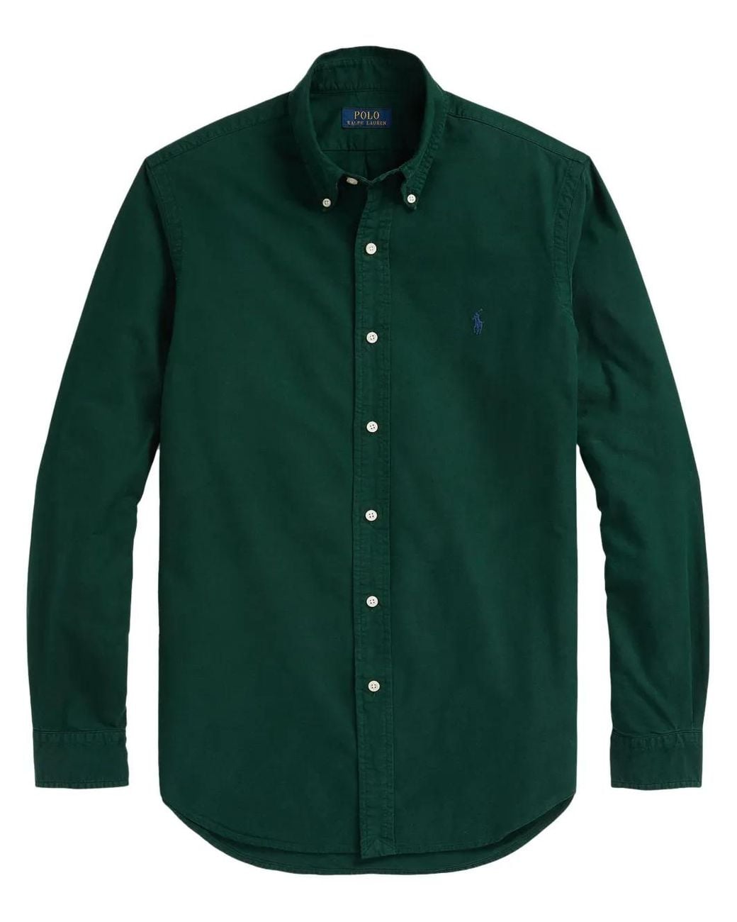Polo Ralph Lauren Green Polo Pony Button-Up Cotton Shirt for men