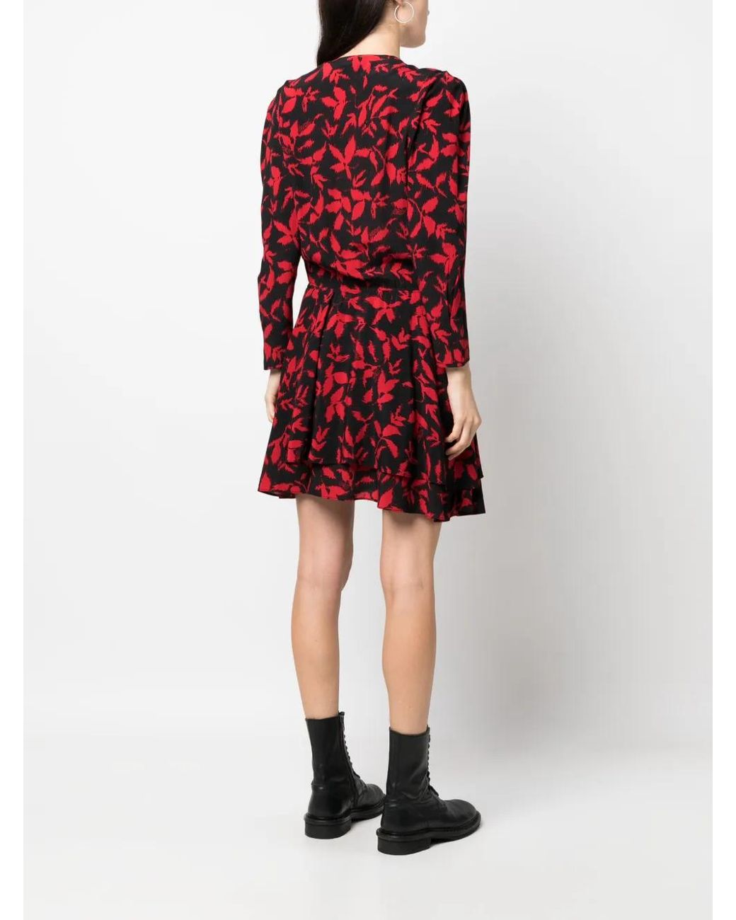 Zadig & Voltaire Red Rogers Leaf-Print Minidress