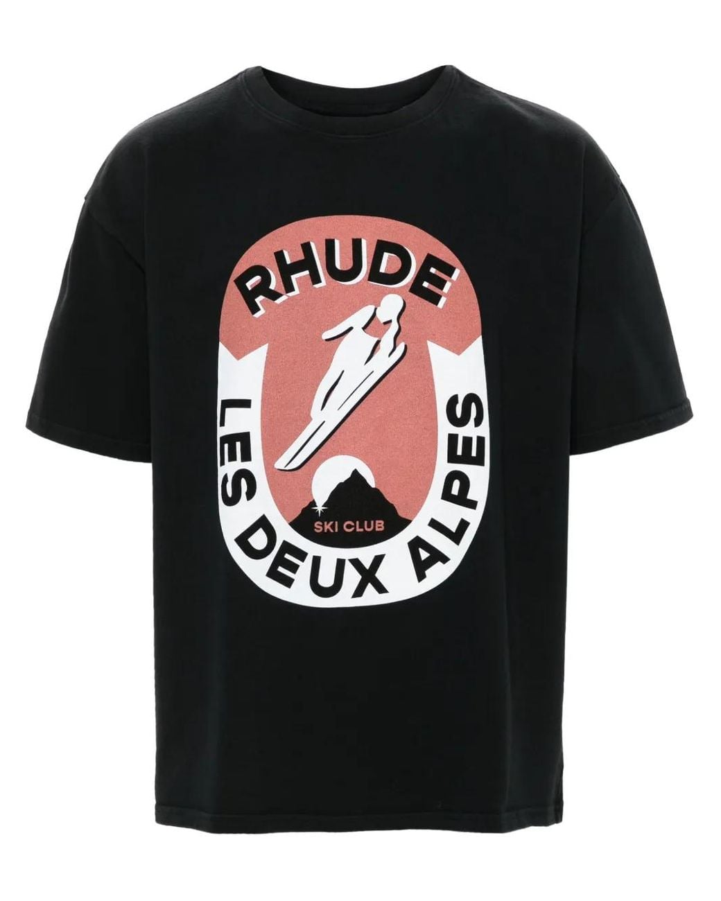 Rhude Black Les Deux Alpes T-Shirt T-Shirt for men