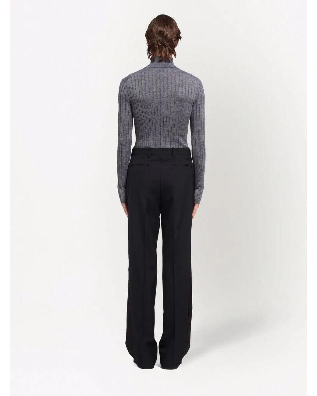 Prada Black Tailored Straight-Leg Trousers for men