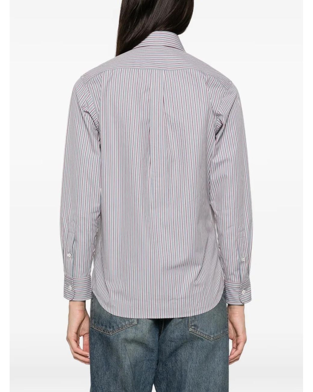 A.P.C. Gray Kayla Striped Shirt