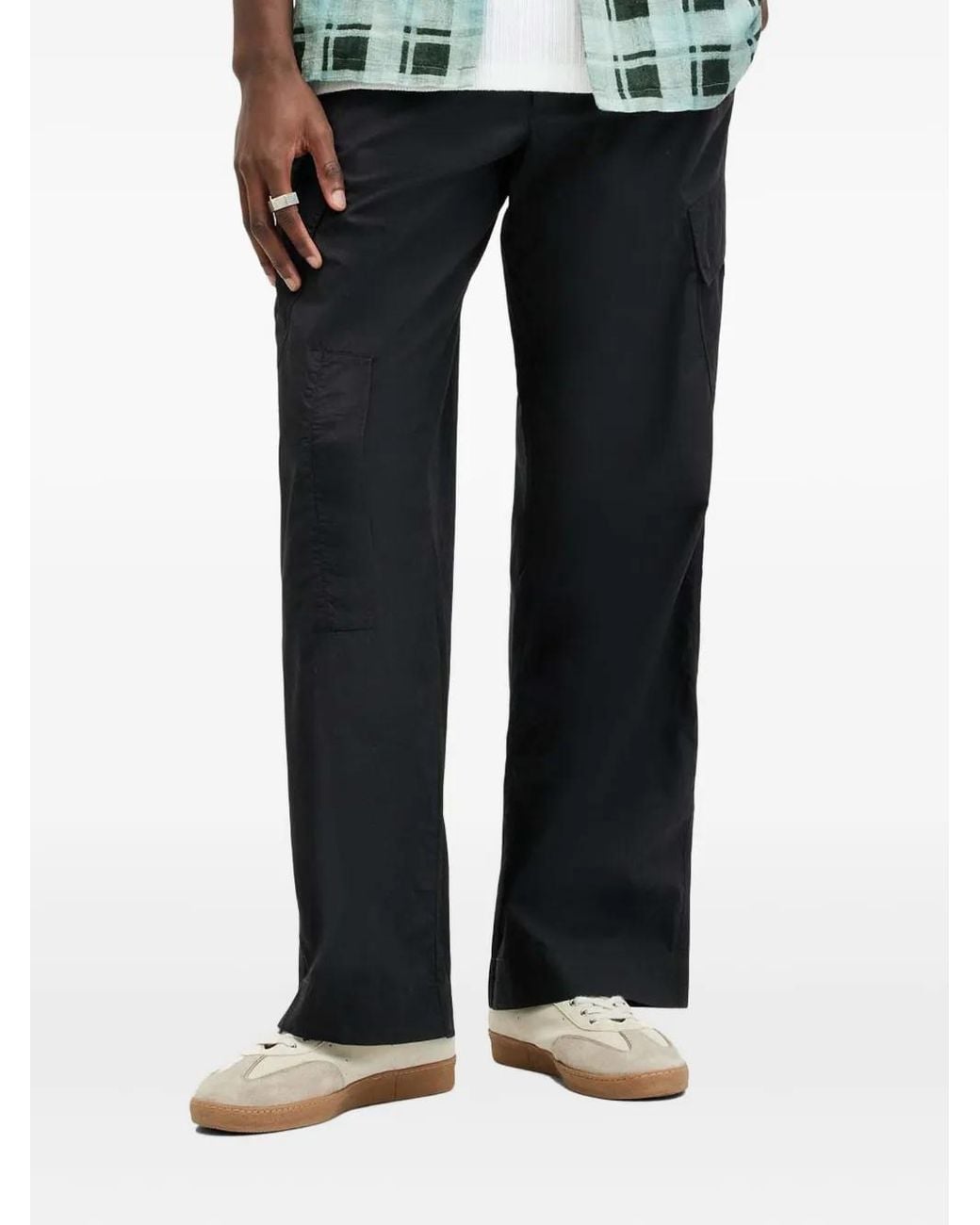 AllSaints Black Cargo-Pocket Trousers for men