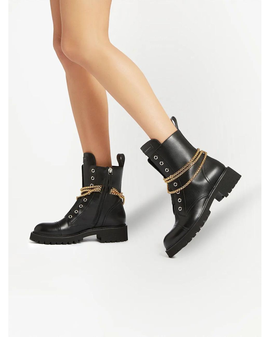 Giuseppe Zanotti Black Alexa Chain-Detail Boots