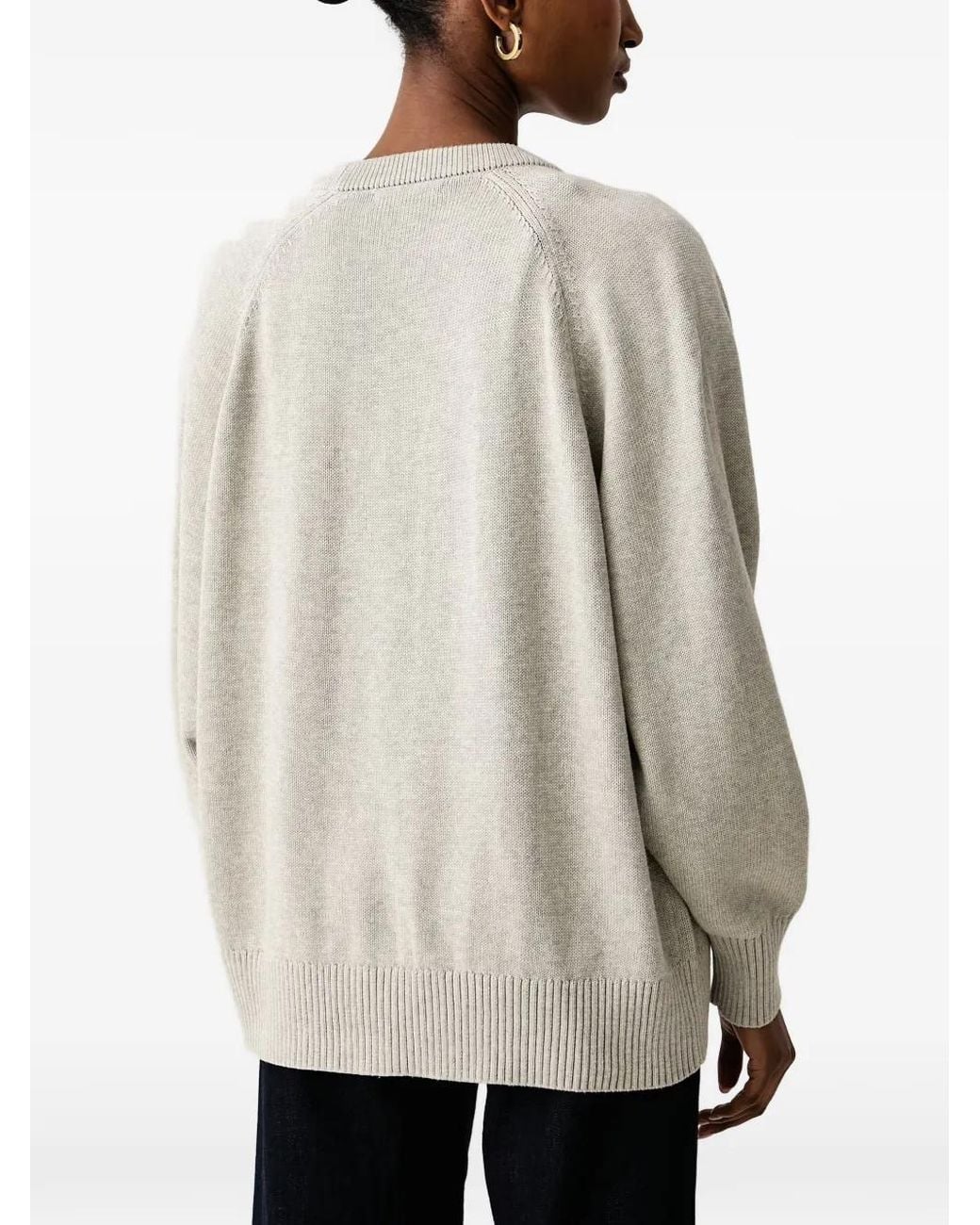 ARMANI EXCHANGE Natural Logo-Embroidered Raglan-Sleeve Cardigan