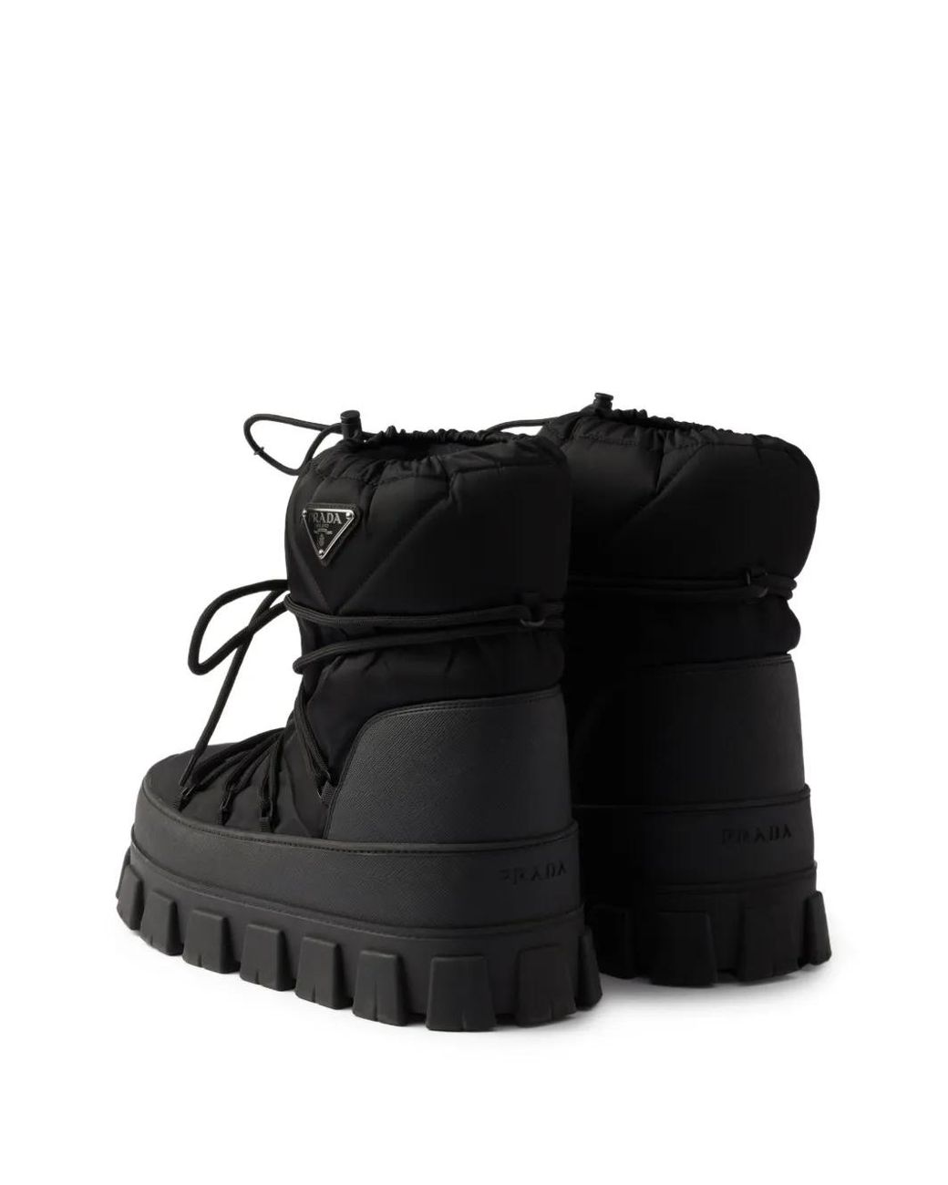 Prada Black Quilted Après Ski Boots for men