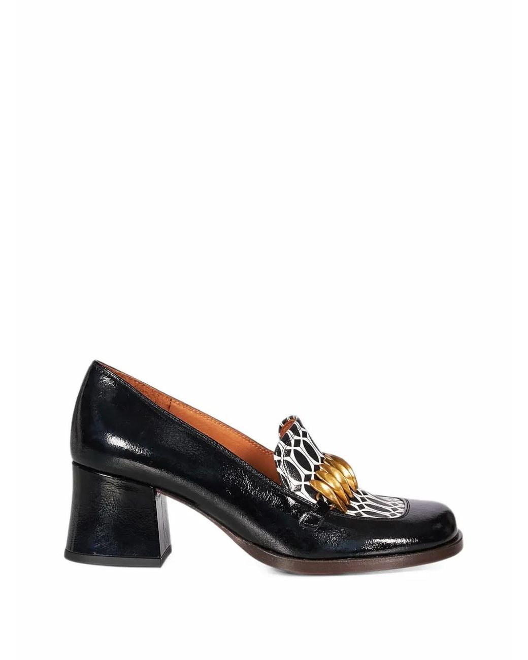 Chie Mihara Black Tibro Patterned Leather Pumps