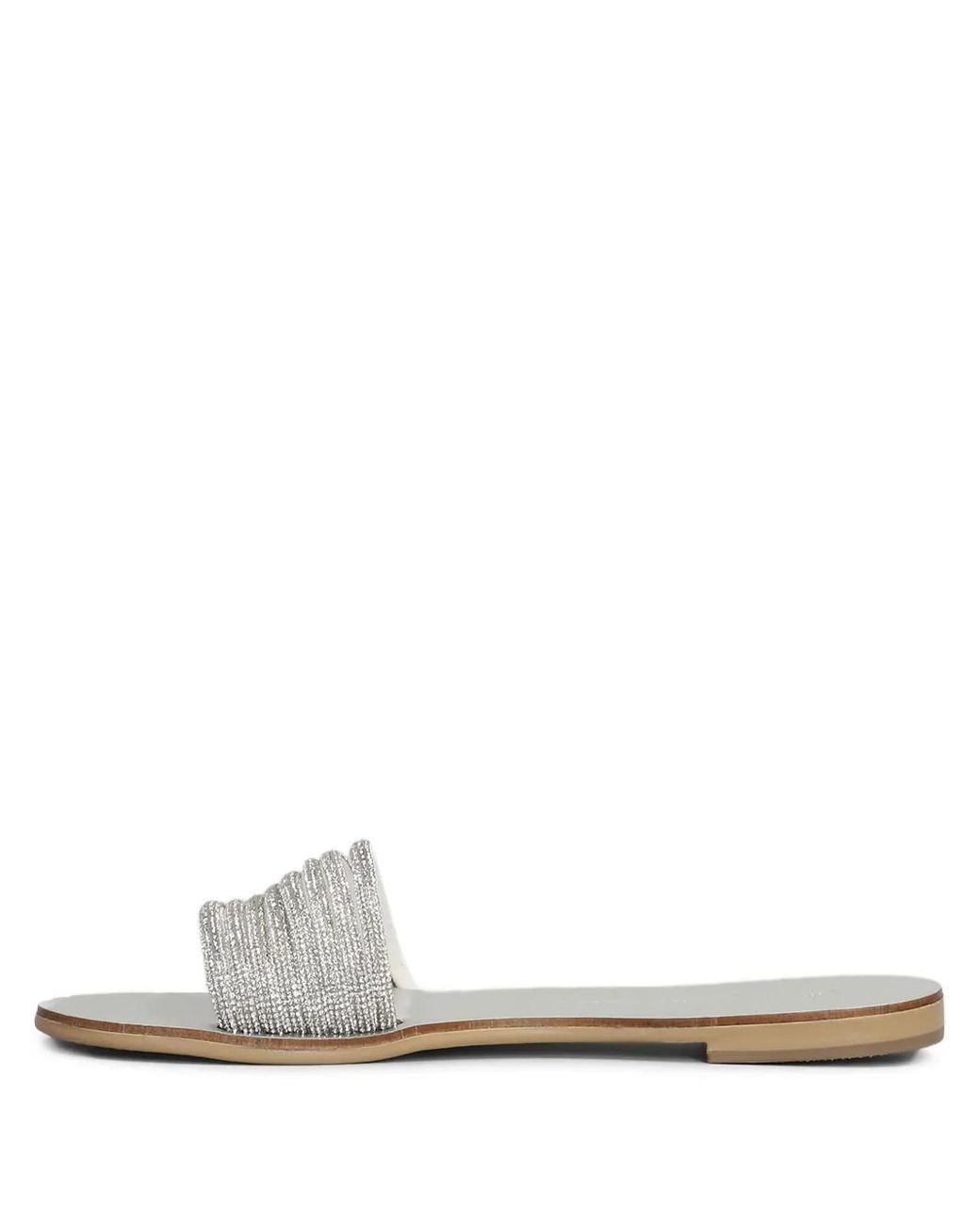 NICOLAS LAINAS White Crystal-Embellished Sandals