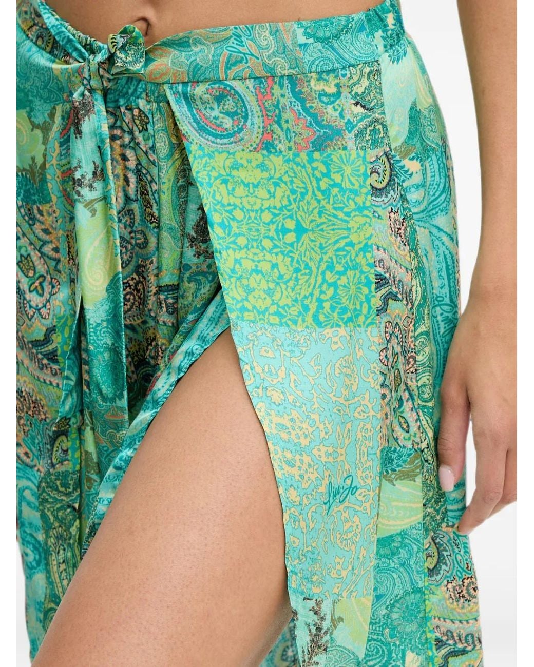 Liu Jo Green Paisley-Patchwork Shorts