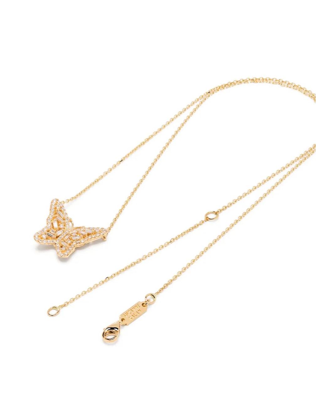 Suzanne Kalan White Bold Diamond Small Butterfly Pendant