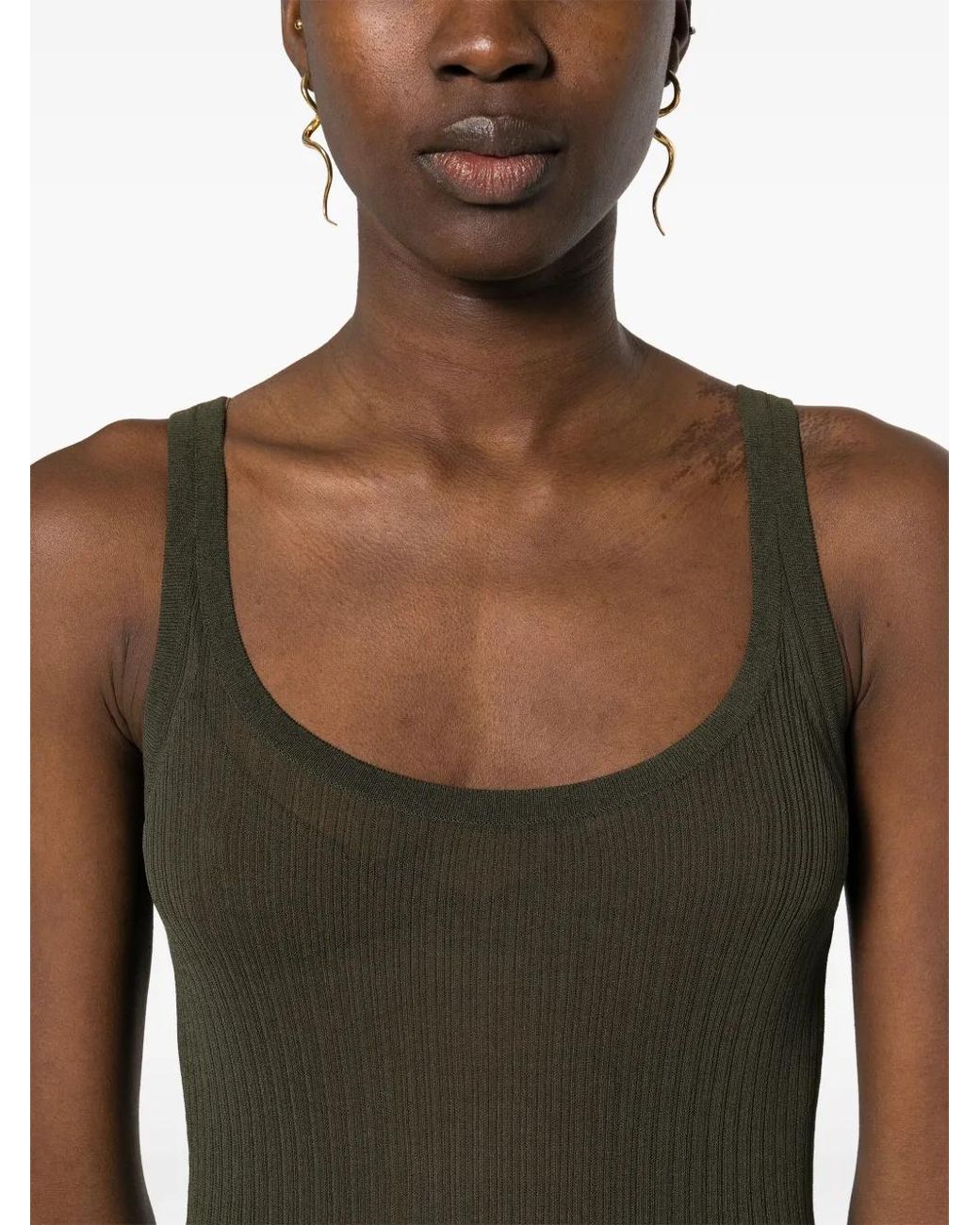 Max Mara Green Silk Tank Top